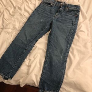 Madewell high rise slim crop boyjean